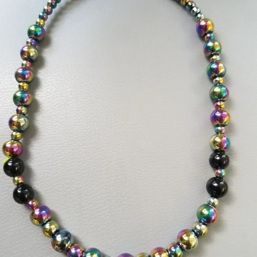 Cool galaxy metal beaded necklace